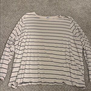 Luxe Striped Long Sleeve Top - Cream and Black